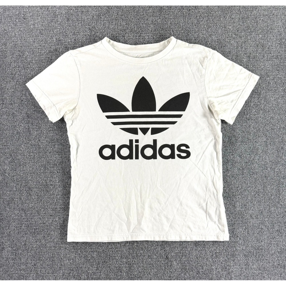 Adidas‎ Originals Trefoil Graphic T-Shirt White Black Short Sleeve Crew Neck Tee
